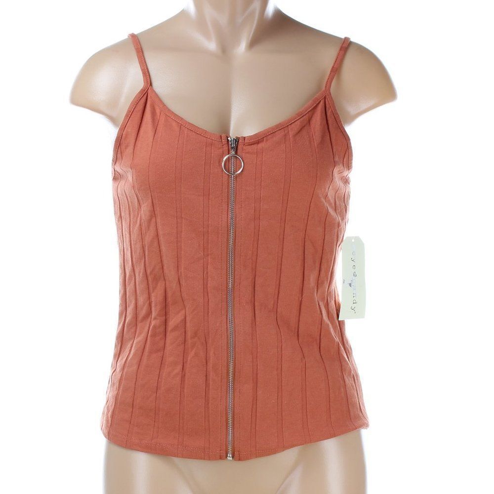 Eye Candy Zip up Crop Tank Top NWT